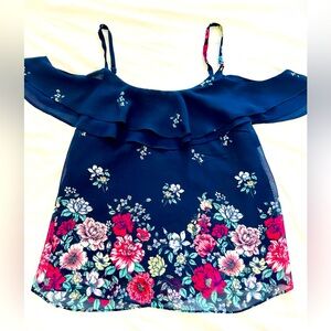 BCX floral cold shoulder top